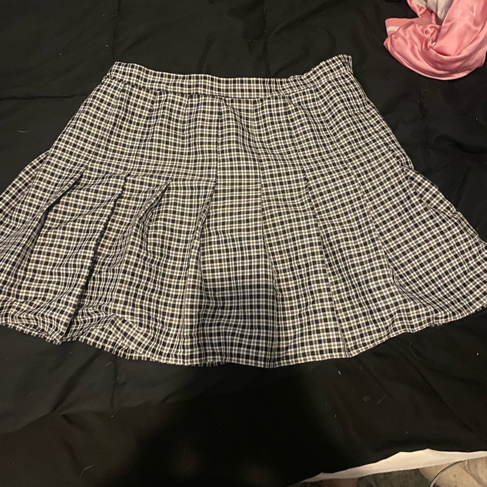 Plaid Black and White Women's Skirt